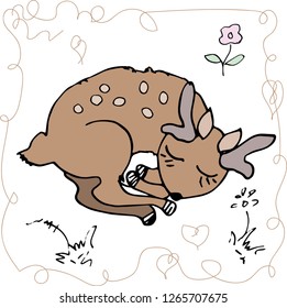 Cute deer. Vector illustration.