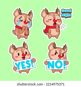 cute deer vector set, deer illustration