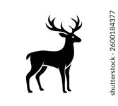 A Cute Deer vector silhouette Illustration 