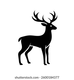 A Cute Deer vector silhouette Illustration 