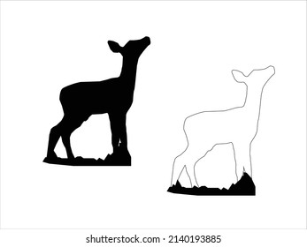 Diseño de estilo vector de ciervo cutáneo