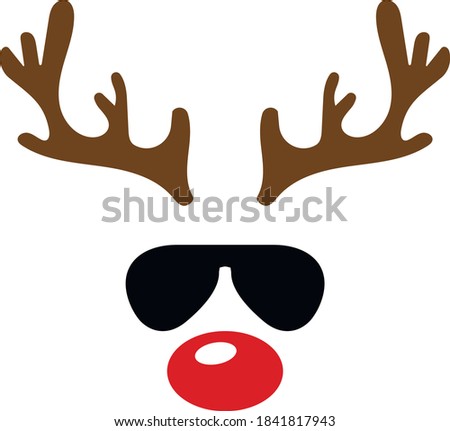 Cute deer wearing glasses vector

