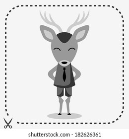 Cute deer wearing a tie