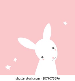 Cute deer. A cute white deer on pink background with white stars