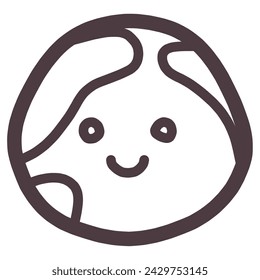 Cute deformed earth smiling character illustration