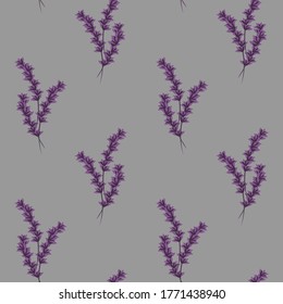 cute and delicate seamless pattern with lavender