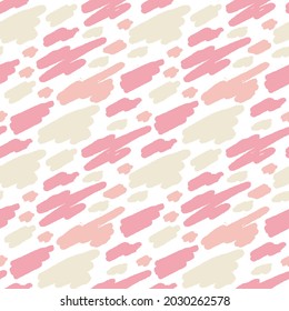 Cute, delicate seamless pattern with  on a white background in pastel color. Trend vector design for fashion fabrics, kid’s clothes, home decor, quilting, T-shirts, cards and templates, scrapbooking. 