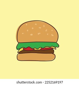 eine süße und köstliche Hamburger Vektorgrafik