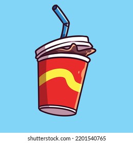 cute delicious cola cartoon illustration