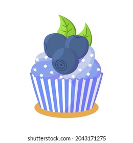 Cute delicious cupcake isolated vector clipart. Cake illustration design