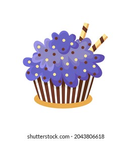 Cuidar delicioso quequitos aislados del clíolo vectorial. Diseño de ilustración de tarta