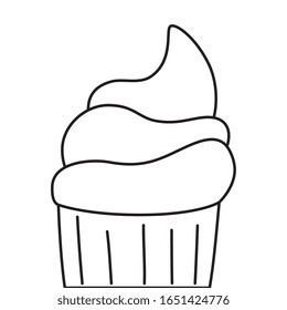 cute and delicious cupcake line style icon vector illustration design