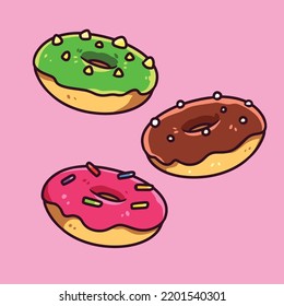 cute delicious donut cartoon illustration