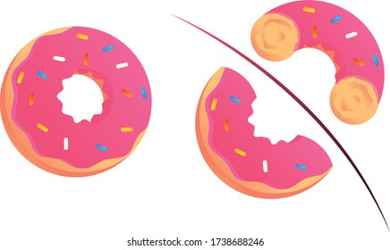 Cute and delicious donut with icing