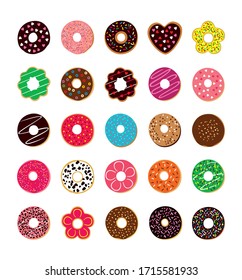 cute delicious donuts vector collection