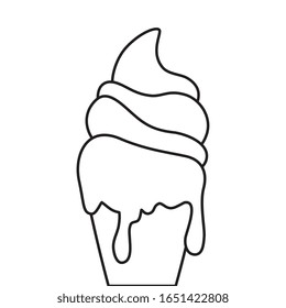 cute and delicious ice cream in cone vector illustration design