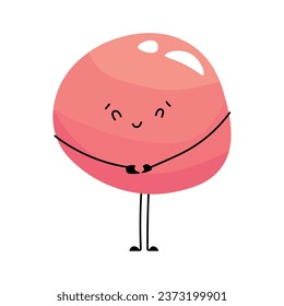 Cute delicious mochi on white background  