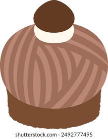 Cute and delicious simple Mont Blanc illustration