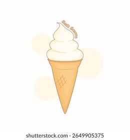 cute and delicious soft serve ice cream symbol, vector illustration
