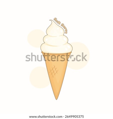 cute and delicious soft serve ice cream symbol, vector illustration