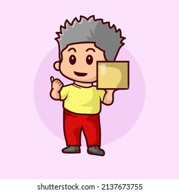 Diseño de mascota de mensajero de entrega en línea