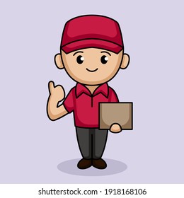 Cute delivery guy mascot design