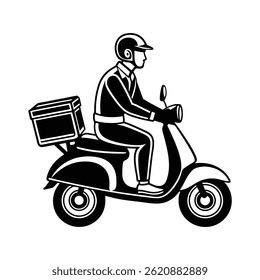Silhueta de entrega bonito homem vetor ícone de ilustração