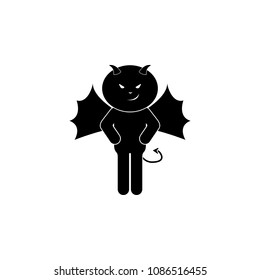 cute demon icon. Element of demon for mobile concept and web apps. Detailed cute demon icon can be used for web and mobile. Premium icon on white background