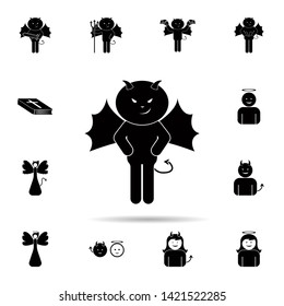 cute demon icon. Universal set of angel and demon for website design and development, app development