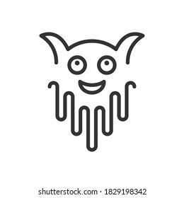 A cute demon monster. Children's character illustration. Fun and exciting.