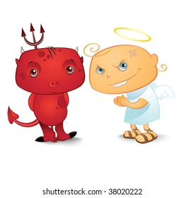 Cute demon and nos so cute angel