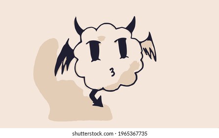 Cute Demon. Satanic. Vector illustration