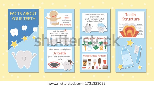 Cute Dental Care Brochure Design Kids Stock Vector (Royalty Free ...