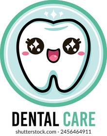 Cute dental care logo for dental clinic or dentist 