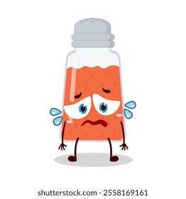 cute depressed expression of chili powder cartoon character
