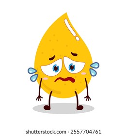 cute depressed expression of gold drop cartoon character