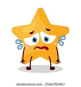 cute depressed expression of star cartoon character
