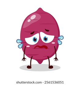 cute depressed expression of sweet potato cartoon character
