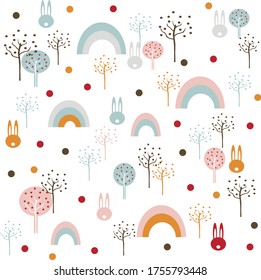 
Cute dersk drawing, pattern for children's products, fabrics