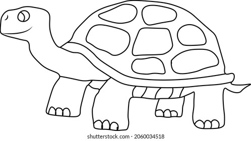 Cute desert tortoise coloring sketch