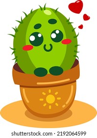 cute design cactus character plant