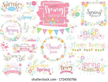 Cute design characters for spring