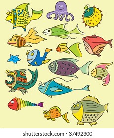 Cute design - child fish vector