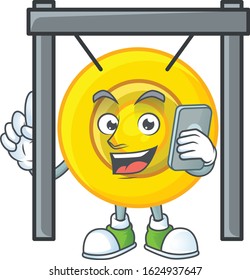 Cute design of chinese gong speaking on the phone