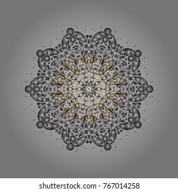 Cute design. Christmas background with snowflakes abstract background. Gray, brown and neutral snowflakes. Vector illustration. Holiday design for Christmas, New Year fashion prints.
