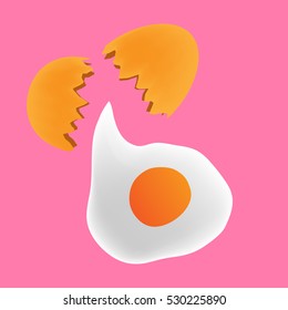 Cute design egg break vector