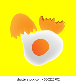 Cute design egg break vector