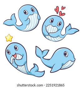 Cute design element cartoon, cartoon illustration of little blue whale. Digital download, Vector image, characters cartoon for perfect use on T Shirts, bags, and other printed media.