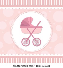 Cute design elements for baby shower invitation. Vector illustration. 