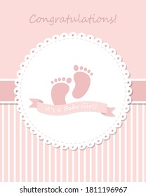 Cute design elements for baby shower invitation. Vector illustration. 